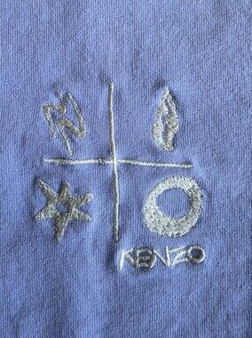 Kenzo Light Blue Tshirt with White Embroidered Logo